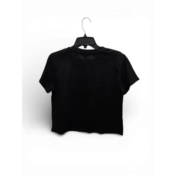 Black Graphic Crop Tee • “Super” Logo • Streetwear Vibes • Size L - Picture 8 of 11